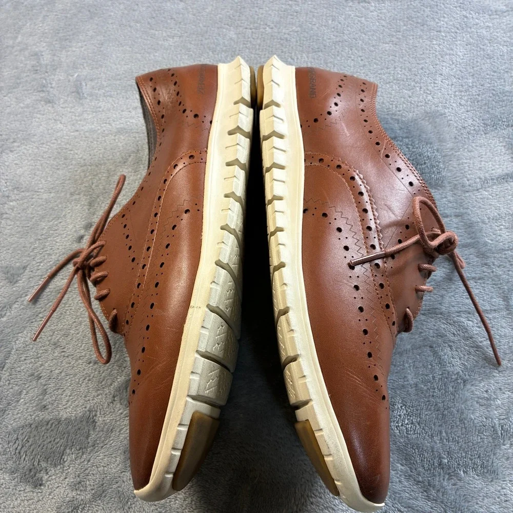 Cole Haan‎ Zerogrand Wingtip Oxford British Tan Leather Shoes W14476 Womens 9B